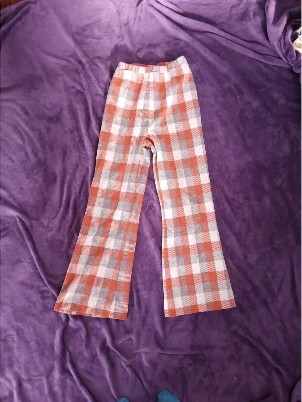 Vintage Graff 60s Pants Plaid MCM Flared Mod/Gogo Mens Slacks Size S